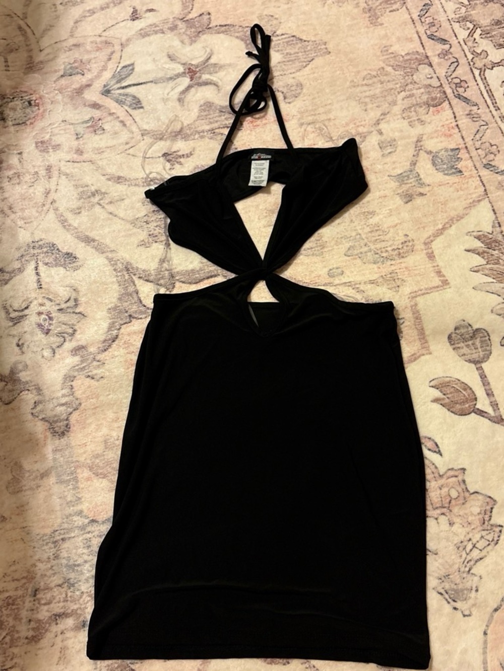 Women’s Black Halter Backless Cutout Dress